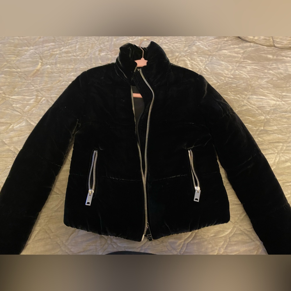 Michael Kors velvet velour puffer jacket xs